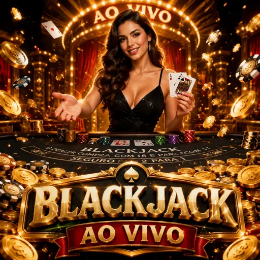 Mesa de blackjack ao vivo com dealer e fichas sobre o pano verde