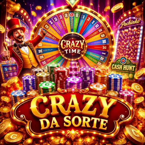 Roda colorida do Crazy Time girando no estúdio ao vivo