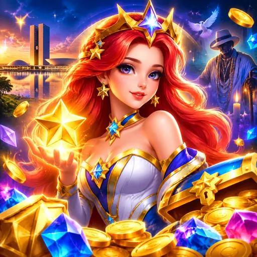 Card do Starlight Princess com a princesa anime e orbes brilhantes